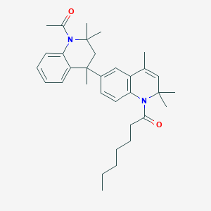 molecular formula C33H44N2O2 B5020387 1-[6-(1-acetyl-2,2,4-trimethyl-3H-quinolin-4-yl)-2,2,4-trimethylquinolin-1-yl]heptan-1-one 