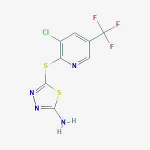 molecular formula C8H4ClF3N4S2 B502042 5-{[3-Chloro-5-(trifluoromethyl)-2-pyridinyl]sulfanyl}-1,3,4-thiadiazol-2-amine 