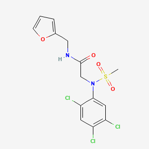 molecular formula C14H13Cl3N2O4S B5020421 N~1~-(2-furylmethyl)-N~2~-(methylsulfonyl)-N~2~-(2,4,5-trichlorophenyl)glycinamide 