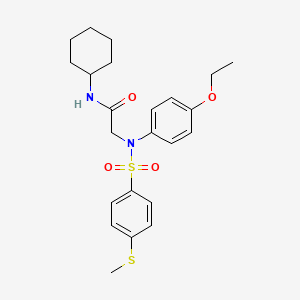 molecular formula C23H30N2O4S2 B5020427 N~1~-cyclohexyl-N~2~-(4-ethoxyphenyl)-N~2~-{[4-(methylthio)phenyl]sulfonyl}glycinamide 