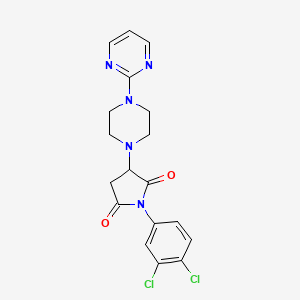 molecular formula C18H17Cl2N5O2 B5020433 1-(3,4-dichlorophenyl)-3-[4-(2-pyrimidinyl)-1-piperazinyl]-2,5-pyrrolidinedione 