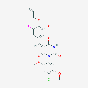molecular formula C23H20ClIN2O7 B5020438 5-[4-(allyloxy)-3-iodo-5-methoxybenzylidene]-1-(4-chloro-2,5-dimethoxyphenyl)-2,4,6(1H,3H,5H)-pyrimidinetrione 
