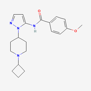 molecular formula C20H26N4O2 B5020453 N-[1-(1-cyclobutyl-4-piperidinyl)-1H-pyrazol-5-yl]-4-methoxybenzamide 