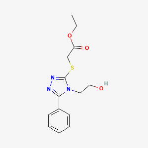 molecular formula C14H17N3O3S B5020468 ethyl {[4-(2-hydroxyethyl)-5-phenyl-4H-1,2,4-triazol-3-yl]thio}acetate 