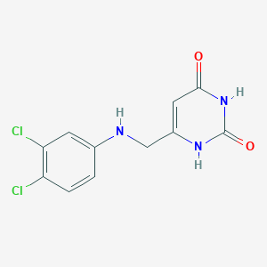 molecular formula C11H9Cl2N3O2 B502047 6-[(3,4-dichloroanilino)methyl]-2,4(1H,3H)-pyrimidinedione 