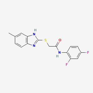 molecular formula C16H13F2N3OS B5020479 N-(2,4-difluorophenyl)-2-[(5-methyl-1H-benzimidazol-2-yl)thio]acetamide 