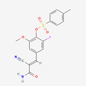 4-(3-amino-2-cyano-3-oxo-1-propen-1-yl)-2-iodo-6-methoxyphenyl 4-methylbenzenesulfonate