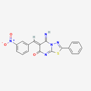 5-imino-6-(3-nitrobenzylidene)-2-phenyl-5,6-dihydro-7H-[1,3,4]thiadiazolo[3,2-a]pyrimidin-7-one