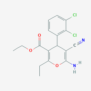 ethyl 6-amino-5-cyano-4-(2,3-dichlorophenyl)-2-ethyl-4H-pyran-3-carboxylate