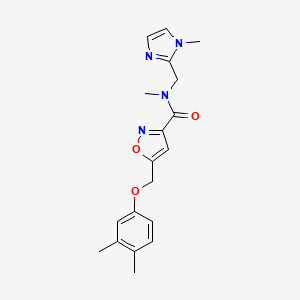 5-[(3,4-dimethylphenoxy)methyl]-N-methyl-N-[(1-methyl-1H-imidazol-2-yl)methyl]-3-isoxazolecarboxamide