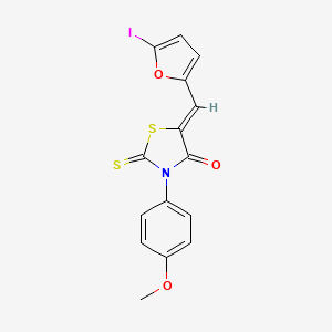 molecular formula C15H10INO3S2 B5020566 5-[(5-iodo-2-furyl)methylene]-3-(4-methoxyphenyl)-2-thioxo-1,3-thiazolidin-4-one 