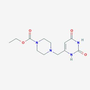 molecular formula C12H18N4O4 B502058 Ethyl 4-[(2,6-dioxo-1,2,3,6-tetrahydro-4-pyrimidinyl)methyl]-1-piperazinecarboxylate 