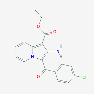 molecular formula C18H15ClN2O3 B502059 Ethyl 2-amino-3-(4-chlorobenzoyl)-1-indolizinecarboxylate 