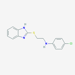 molecular formula C15H14ClN3S B502060 N-[2-(1H-benzimidazol-2-ylsulfanyl)ethyl]-4-chloroaniline 