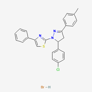 molecular formula C25H21BrClN3S B5020607 2-[5-(4-chlorophenyl)-3-(4-methylphenyl)-4,5-dihydro-1H-pyrazol-1-yl]-4-phenyl-1,3-thiazole hydrobromide 