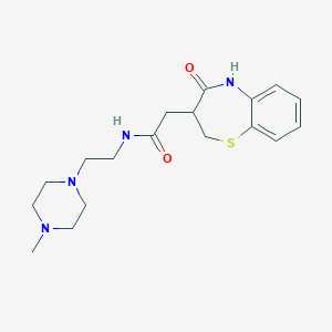 molecular formula C18H26N4O2S B502061 N-[2-(4-methyl-1-piperazinyl)ethyl]-2-(4-oxo-2,3,4,5-tetrahydro-1,5-benzothiazepin-3-yl)acetamide 
