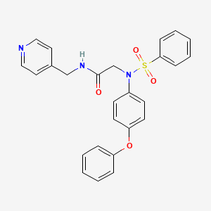 molecular formula C26H23N3O4S B5020625 2-[N-(benzenesulfonyl)-4-phenoxyanilino]-N-(pyridin-4-ylmethyl)acetamide 