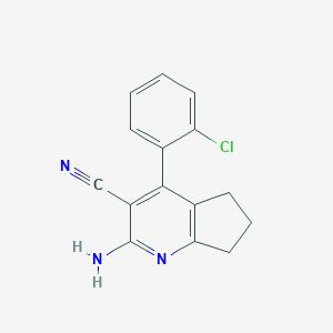 molecular formula C15H12ClN3 B502065 2-amino-4-(2-chlorophenyl)-6,7-dihydro-5H-cyclopenta[b]pyridine-3-carbonitrile CAS No. 163978-34-5