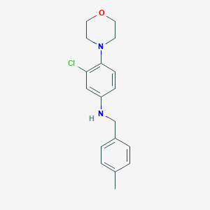 molecular formula C18H21ClN2O B502067 3-chloro-N-(4-methylbenzyl)-4-(4-morpholinyl)aniline 