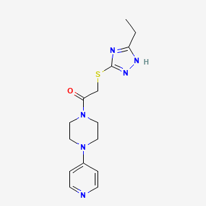 1-{[(3-ethyl-1H-1,2,4-triazol-5-yl)thio]acetyl}-4-(4-pyridinyl)piperazine trifluoroacetate