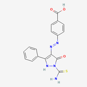 molecular formula C17H13N5O3S B5020697 4-{2-[1-(aminocarbonothioyl)-5-oxo-3-phenyl-1,5-dihydro-4H-pyrazol-4-ylidene]hydrazino}benzoic acid 