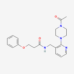 molecular formula C21H26N4O3 B5020704 N-{[2-(4-acetyl-1-piperazinyl)-3-pyridinyl]methyl}-3-phenoxypropanamide 