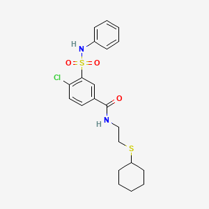 3-(anilinosulfonyl)-4-chloro-N-[2-(cyclohexylthio)ethyl]benzamide