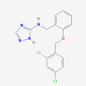 molecular formula C16H14Cl2N4O B502072 N-{2-[(2,4-dichlorobenzyl)oxy]benzyl}-4H-1,2,4-triazol-3-amine 