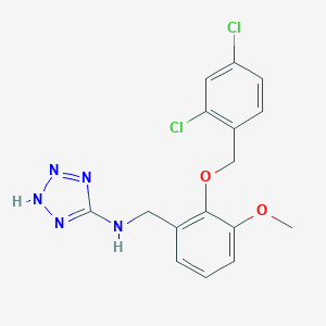 molecular formula C16H15Cl2N5O2 B502073 N-{2-[(2,4-dichlorobenzyl)oxy]-3-methoxybenzyl}-1H-tetrazol-5-amine 