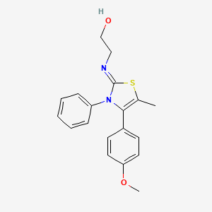 molecular formula C19H20N2O2S B5020737 2-{[4-(4-methoxyphenyl)-5-methyl-3-phenyl-1,3-thiazol-2(3H)-ylidene]amino}ethanol 