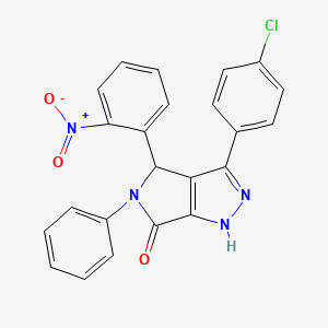 molecular formula C23H15ClN4O3 B5020762 3-(4-chlorophenyl)-4-(2-nitrophenyl)-5-phenyl-4,5-dihydropyrrolo[3,4-c]pyrazol-6(1H)-one 