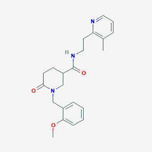 1-(2-methoxybenzyl)-N-[2-(3-methyl-2-pyridinyl)ethyl]-6-oxo-3-piperidinecarboxamide