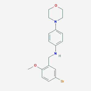 molecular formula C18H21BrN2O2 B502079 N-(5-bromo-2-methoxybenzyl)-N-(4-morpholin-4-ylphenyl)amine 