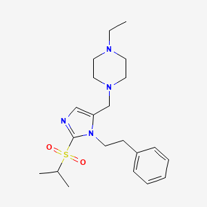 molecular formula C21H32N4O2S B5020806 1-ethyl-4-{[2-(isopropylsulfonyl)-1-(2-phenylethyl)-1H-imidazol-5-yl]methyl}piperazine 