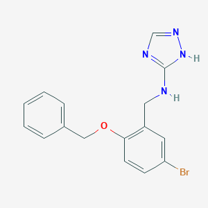 molecular formula C16H15BrN4O B502081 N-[2-(benzyloxy)-5-bromobenzyl]-N-(1H-1,2,4-triazol-3-yl)amine 