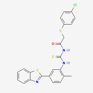 N-({[5-(1,3-benzothiazol-2-yl)-2-methylphenyl]amino}carbonothioyl)-2-[(4-chlorophenyl)thio]acetamide