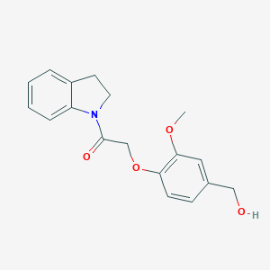 molecular formula C18H19NO4 B502082 1-(2,3-Dihydroindol-1-yl)-2-[4-(hydroxymethyl)-2-methoxyphenoxy]ethanone CAS No. 775294-51-4