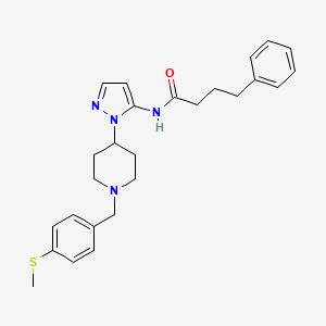 molecular formula C26H32N4OS B5020822 N-(1-{1-[4-(methylthio)benzyl]-4-piperidinyl}-1H-pyrazol-5-yl)-4-phenylbutanamide 