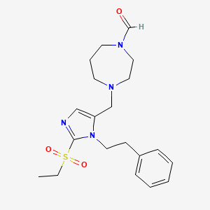 4-{[2-(ethylsulfonyl)-1-(2-phenylethyl)-1H-imidazol-5-yl]methyl}-1,4-diazepane-1-carbaldehyde