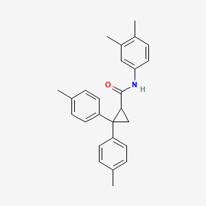 N-(3,4-dimethylphenyl)-2,2-bis(4-methylphenyl)cyclopropanecarboxamide