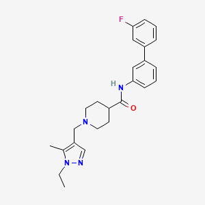 1-[(1-ethyl-5-methyl-1H-pyrazol-4-yl)methyl]-N-(3'-fluoro-3-biphenylyl)-4-piperidinecarboxamide