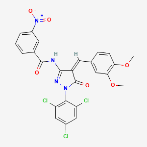 N-[4-(3,4-dimethoxybenzylidene)-5-oxo-1-(2,4,6-trichlorophenyl)-4,5-dihydro-1H-pyrazol-3-yl]-3-nitrobenzamide