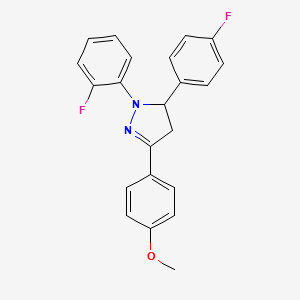 molecular formula C22H18F2N2O B5020882 1-(2-fluorophenyl)-5-(4-fluorophenyl)-3-(4-methoxyphenyl)-4,5-dihydro-1H-pyrazole 