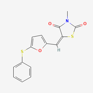 3-methyl-5-{[5-(phenylthio)-2-furyl]methylene}-1,3-thiazolidine-2,4-dione