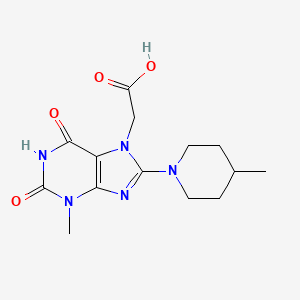 [3-methyl-8-(4-methyl-1-piperidinyl)-2,6-dioxo-1,2,3,6-tetrahydro-7H-purin-7-yl]acetic acid