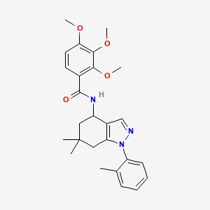 N-[6,6-dimethyl-1-(2-methylphenyl)-4,5,6,7-tetrahydro-1H-indazol-4-yl]-2,3,4-trimethoxybenzamide