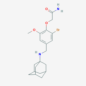 2-{4-[(1-Adamantylamino)methyl]-2-bromo-6-methoxyphenoxy}acetamide