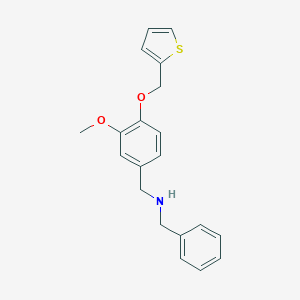 molecular formula C20H21NO2S B502091 N-benzyl-N-[3-methoxy-4-(2-thienylmethoxy)benzyl]amine 