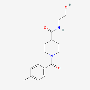 molecular formula C16H22N2O3 B5021004 N-(2-hydroxyethyl)-1-(4-methylbenzoyl)-4-piperidinecarboxamide 