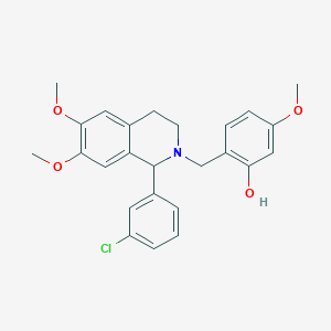 2-[[1-(3-chlorophenyl)-6,7-dimethoxy-3,4-dihydro-1H-isoquinolin-2-yl]methyl]-5-methoxyphenol